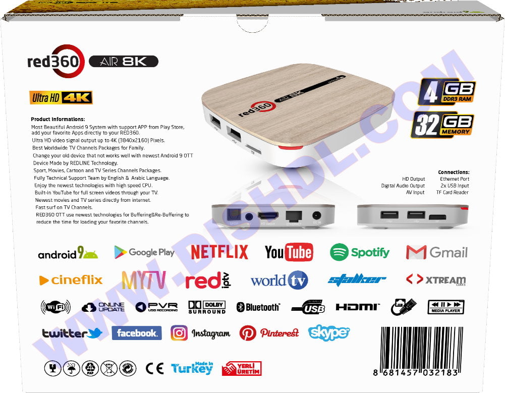 REDLINE RED360 AIR 8K ANDROID NEW SOFTWARE